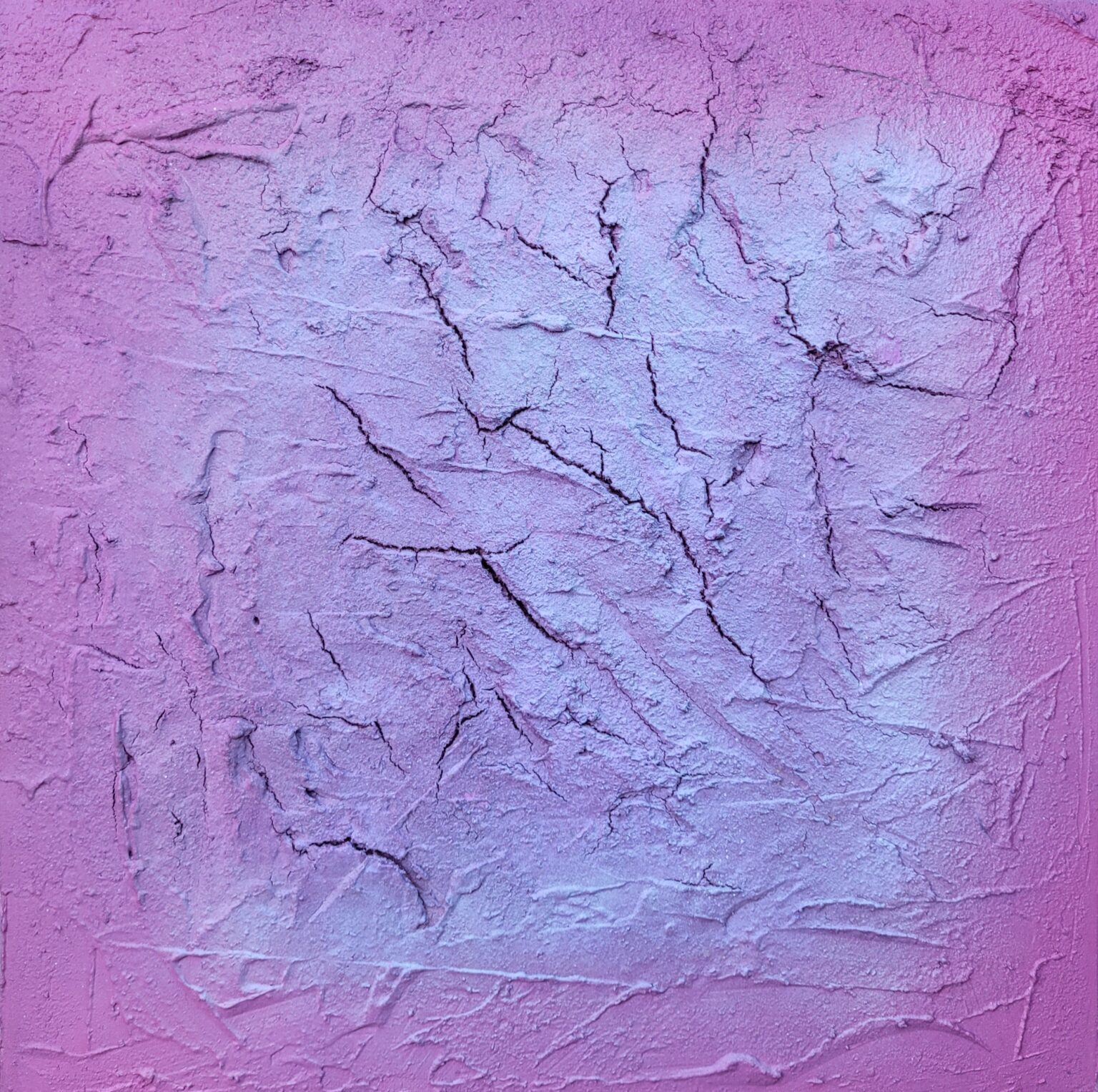 &quot;Cracks in Time&quot; - This abstract painting captures the dynamism and depth of a cracked surface in soft shades of pink and purple. The texture and play of light evoke the impression of natural erosion or the mutability of human memory.  &quot;Cracks of Time&quot; - This abstract painting captures the dynamics and depth of a cracked surface in delicate shades of pink and purple. The texture and interplay of light evoke a sense of natural erosion or the fleeting nature of human memory. 